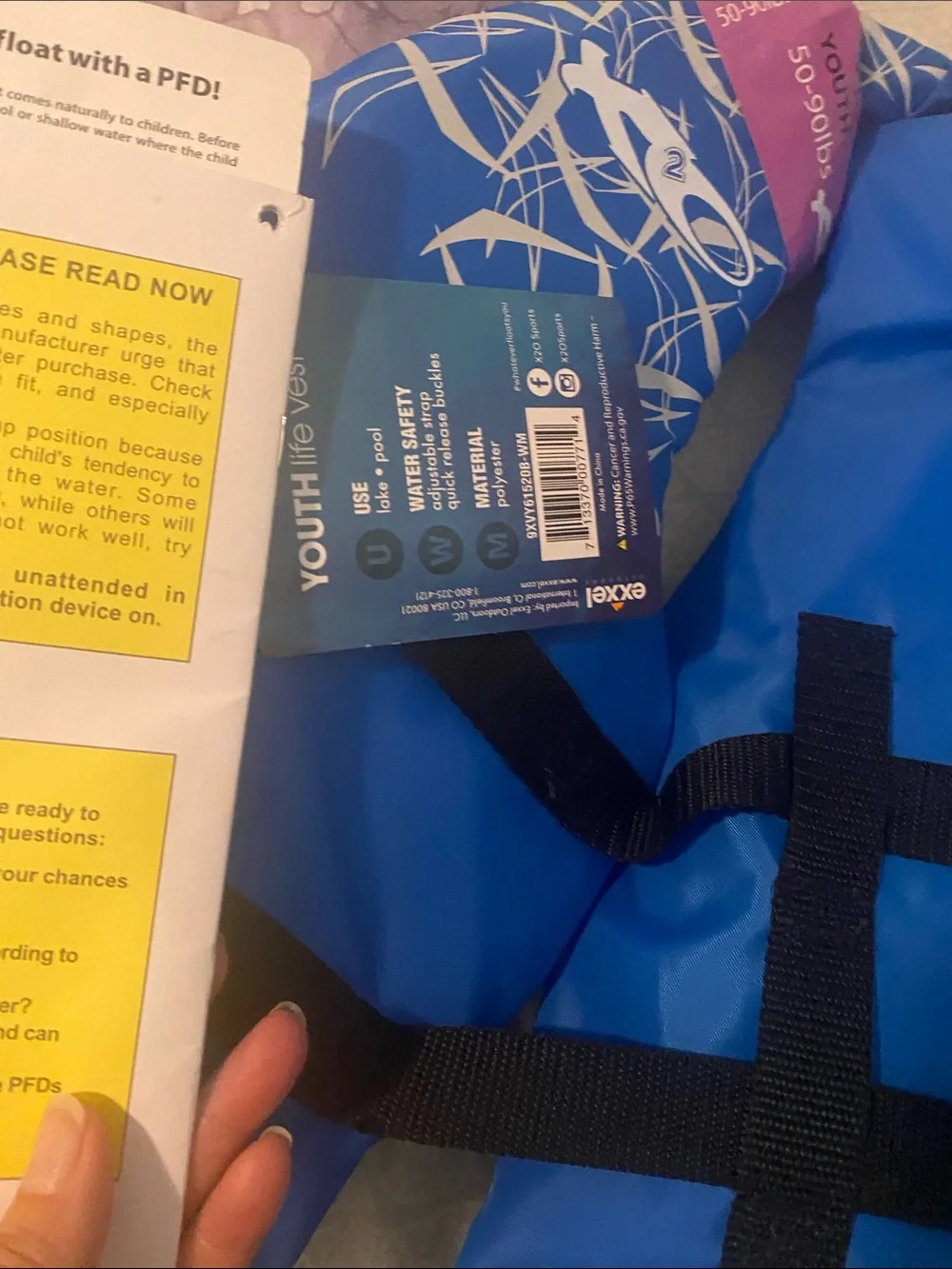 Exxel Youth Blue Swim Life Jacket Vest